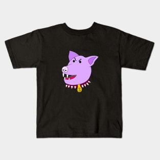 Aggressive Angry Pig Head Expression Artistic Cartoon Kids T-Shirt